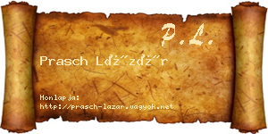 Prasch Lázár névjegykártya